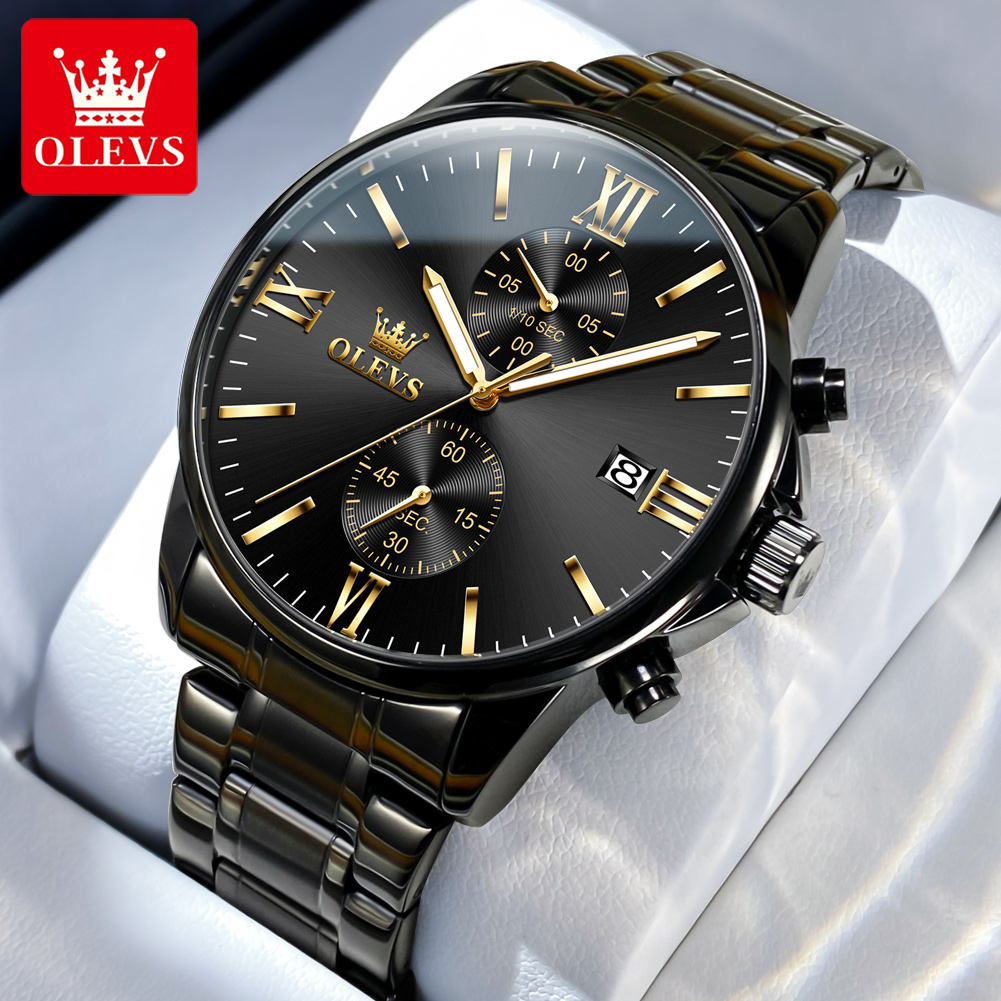 OLEVS 2886 Classic Black Quart - Luxury Watch Magazine ulasan dan harga