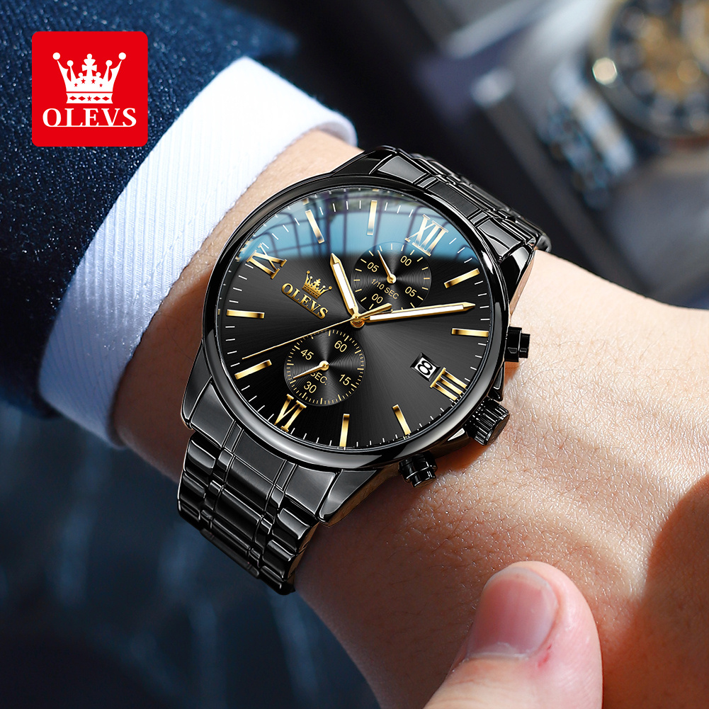 OLEVS 2886 Classic Black Quart - Luxury Watch Magazine ulasan dan harga