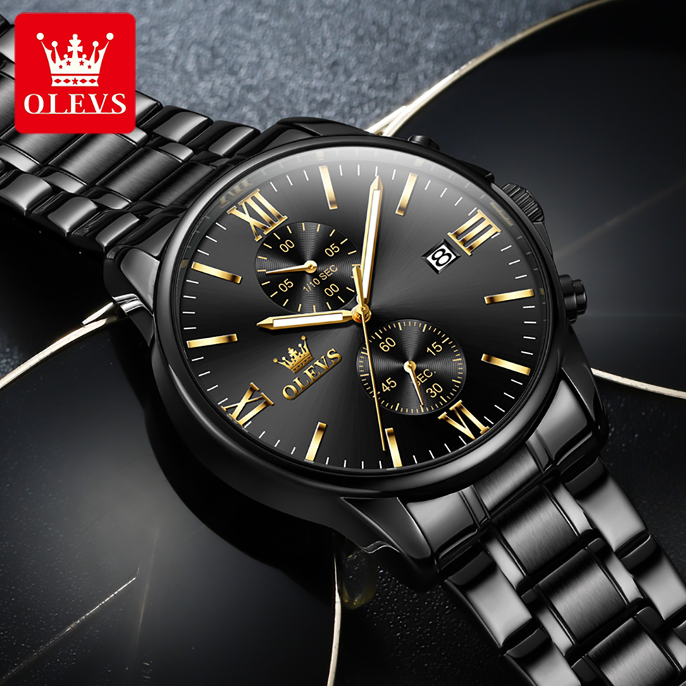 OLEVS 2886 Classic Black Quart - Luxury Watch Magazine ulasan dan harga