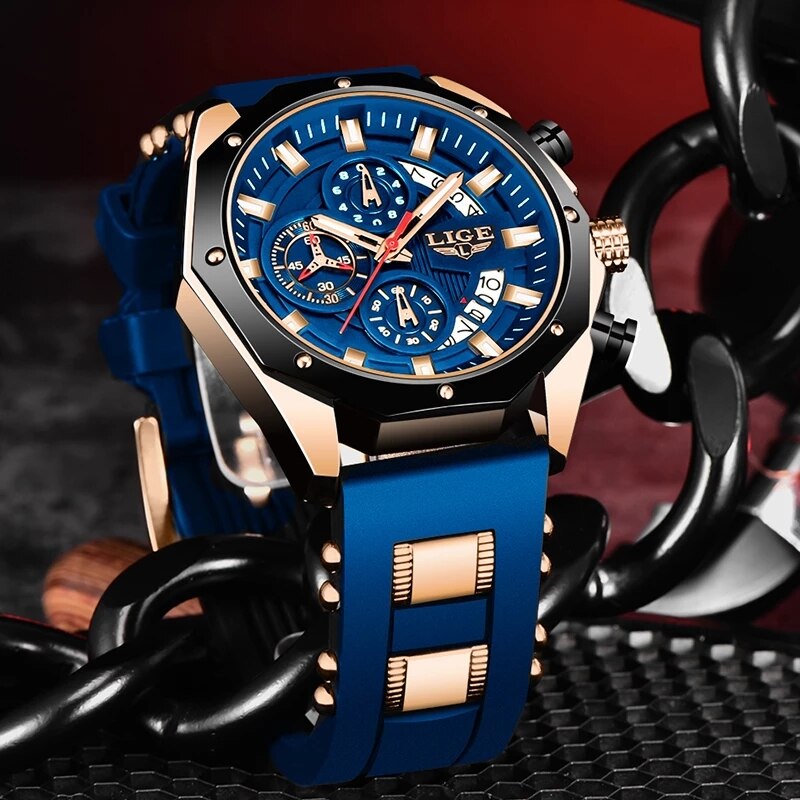LIGE Fashion Men Watches Top B - Luxury Watch Magazine ulasan dan harga