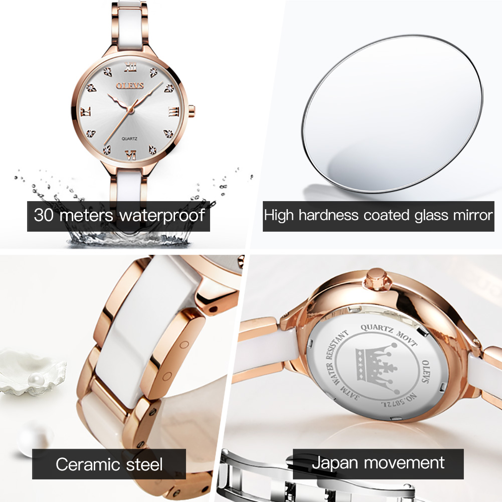 OLEVS Ceramic Dress Women Watc - Luxury Watch In Japan ulasan dan harga